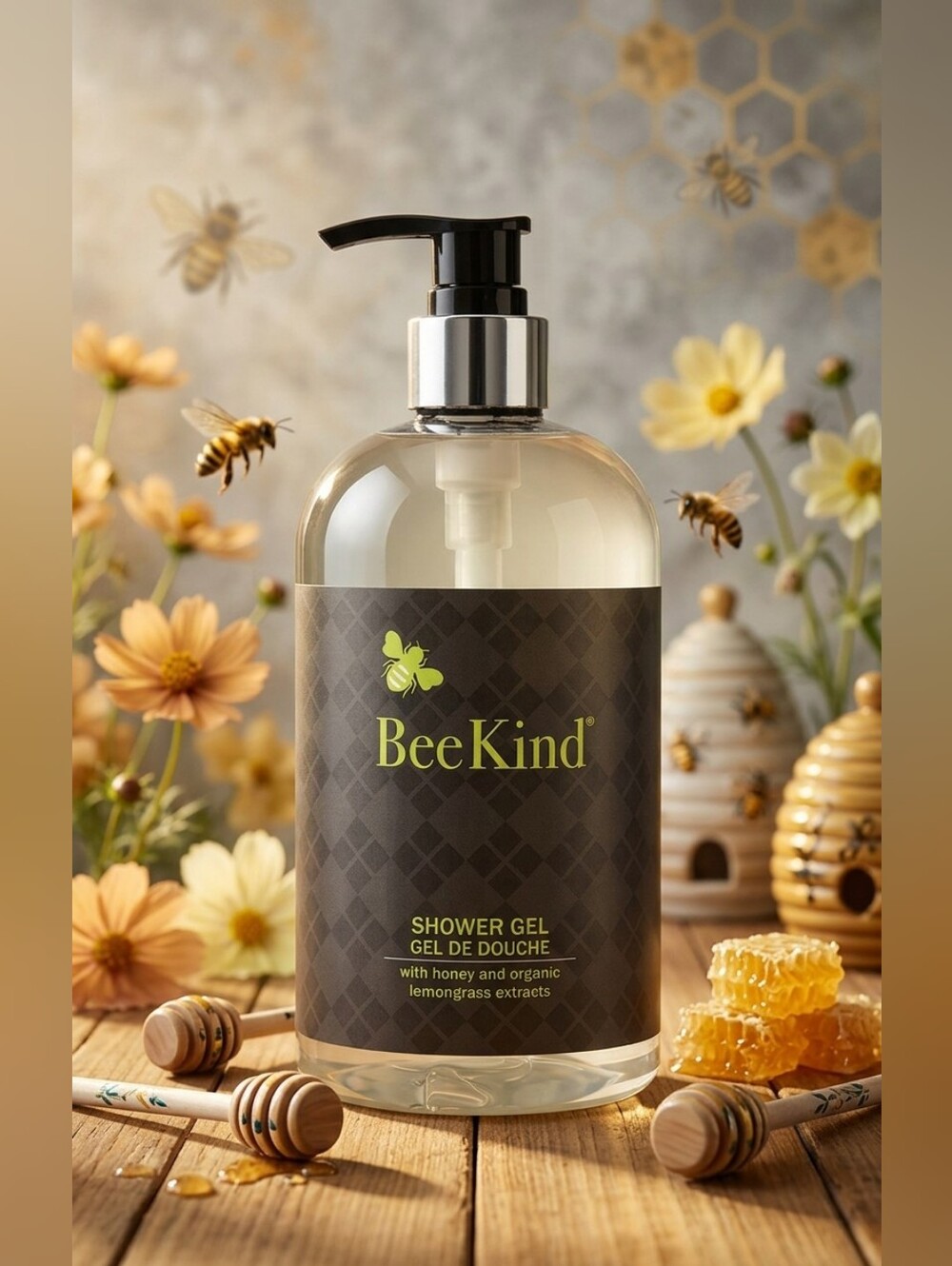 Bee Kind Honey & Lemongrass Shower Gel — Clear 15.5oz